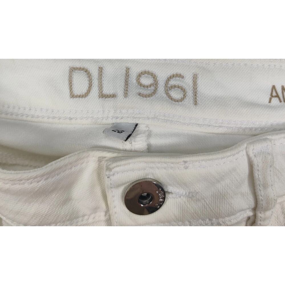 DL1961 Angel Mid Rise Skinny Ankle Jeans Women’s Size 26 White Stretch Denim - Picture 6 of 16